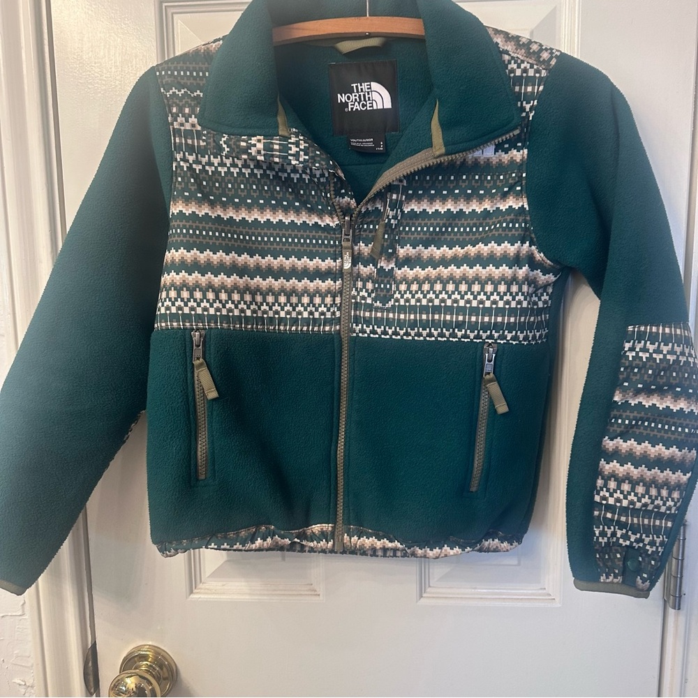 The North Face green and Patterned Fleece Jacket